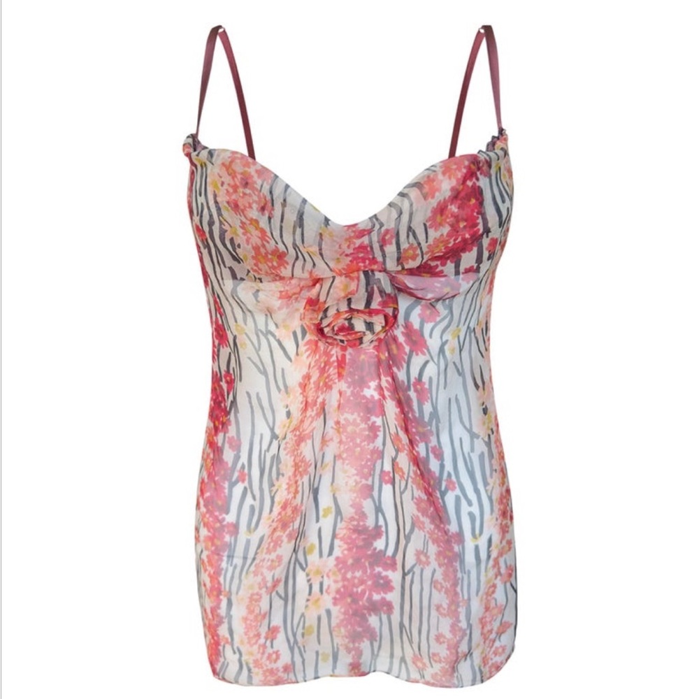 Dolce & Gabbana 2004 SS Silk Floral Vintage Cami Tank Top